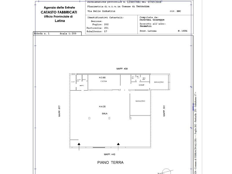 Tipologia Immobile: capannone Provincia: latina Comune: terracina Località: centro urbano Indirizzo: Via delle Industrie