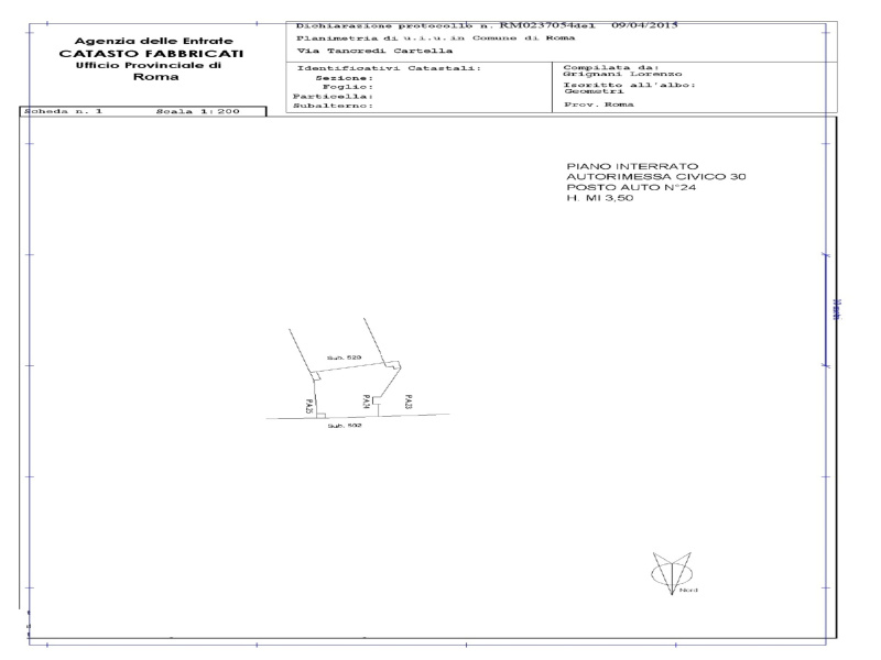 Tipologia Immobile: posto auto Provincia: roma Comune: roma Località: tiburtina - portonaccio - casal bertone Indirizzo: Via Tancredi Cartella